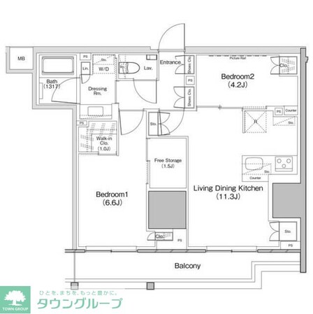 ザ・パークハビオ板橋区役所前の物件間取画像